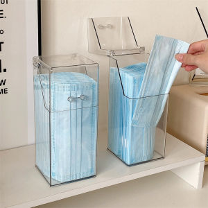 Tempat Masker Kotak Penyimpanan Akrilik Transparan Serbaguna Anti Debu Organizer Box Storage Box