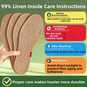 ZHIHAOEN | Deodorizing Comfortable Cotton Linen Summer Shoe Insoles