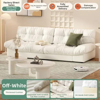 AYIJIE | Lazy Comfort Cream Style Compact Double to Three Seater Sofa Modern Simple Living Room