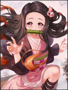 BILIBILI | Anime D-Demon S-Slayer N-Nezuko Mosaic Full Round/Square DIY Diamond Painting Canvas Art Wall Decor for Living Room No Frame