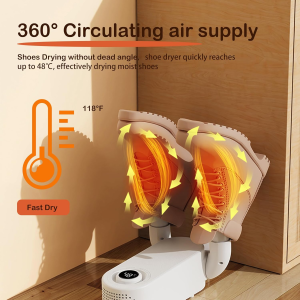 Boot Dryer Shoe Dryer with Heat Blower Electric Shoe Dryer Glove Dryer Boot Warmer 90° Adjustable Dry Rack with Timer Heating Sterilization Drying Shoe Machine