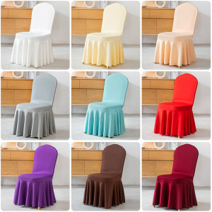 Wedding Hotel Special Thick Air Layer Sun Dress Chair Cover Overall Chair Cover Can Print LOGO Modern Simple Cotton Fabric