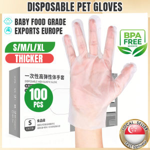 🇸🇬【SG stock】100pc Thick Disposable TPE Gloves BPA FREE|Food Grade Kitchen Baking Cooking Oil& Heat resistant