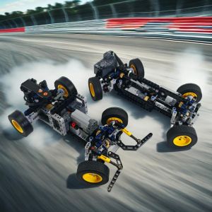 Electronics Drift Racing Car Technical Building Blocks DIY High Speed Roadster Four-wheel Steering Suspension Model Toys Gifts