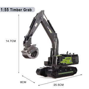 Timber Grab Diecast Model Engineering Alloy+Plastic Pull Back Wood grabber Construction Play Collection Toys For Children Gift