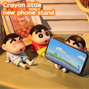 1/2Pcs Cute Crayon Shin Chan Desktop Phone Holder Character Model Horizontal Vertical Multi Angle Phone Stand Decorations Toy Gifts