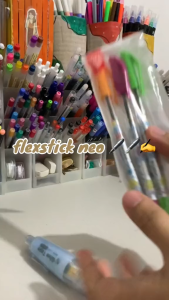 FlexOffice FlexStick Neo Smooth Ink Ballpen 0.5/0.7mm - Pack 3pcs - Black Ink for School FO-GELB019