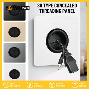 AumoPro 1Pc Home Improvement 86Type With Outlet Hole With Rubber Pad Cable Cover Cable Socket Panel Decorative Cover Wall Blank Panel Cover Plate Inlet Threading Hole