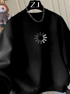 เสื้อฮู้ดคอกลมผ้าฝ้ายแท้ ทรงหลวม สำหรับผู้ชายและผู้หญิง แฟชั่นฤดูใบไม้ร่วง 2025 สำหรับวัยรุ่นและวัยกลางคน