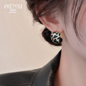 WENXI | Retro Irregular Leopard Print Luxury Fashion Earrings