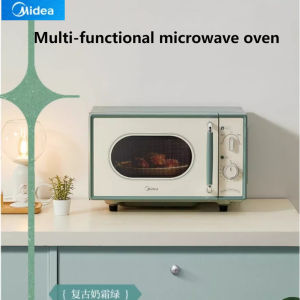 Midea Retro Microwave Oven 18L Vintage frequency conversion Tablet Microwave M1G1 Multifunctional Visual Microwave Household Small Tablet Sterilization Easy to Clean M1G1 Gift high value microwave oven