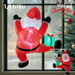 Ông Già Noel Bơm Hơi 18M/6FT Leo Trèo Trang Trí Giáng Sinh Với Đèn LED Tích Hợp Túi Xanh Dùng Cho Sân Vườn Quán Cà Phê Ngoài Trời Đạo Cụ Giáng Sinh