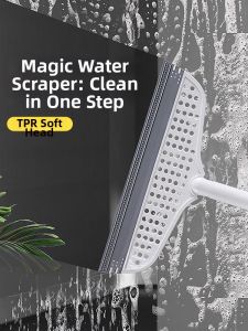 Silicone Dual-use Bathroom Floor Squeegee and Broom