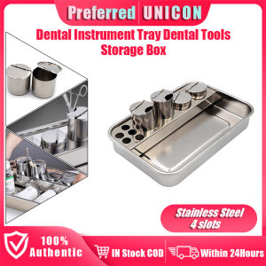 Medical Stainless Steel Sterilization Box Dish Instrument Storage Tray Organizer with 4 Bottle Hole
