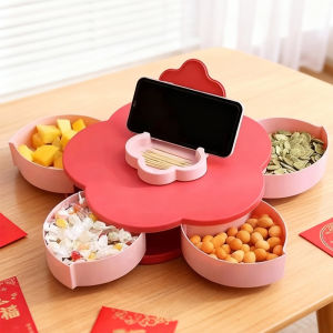 Rotatable Double Layer Fruit Plate For Living Room