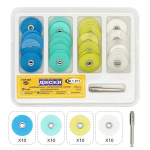 40/80pcs Dental Polishing Discs 4 Colors Gross Reduction Contouring Mandrel Stripes Set Dentist Tool Materials Teeth