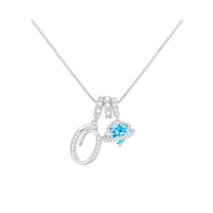 Heart-shaped necklace with the initial of a lady zircon pendant English diamond jewelry suitable for Friday