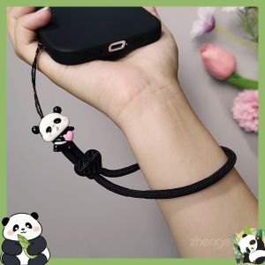 Cute Panda Phone Strap Short Style Mobile Phone Case Anti-Loss Chain Couple New Creative Customizable Popular Nylon Bracelet