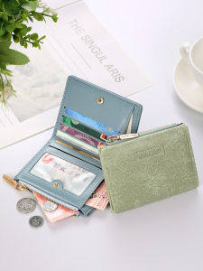 Ví Da Thời Trang Phong Cách Retro Siêu Mỏng Cho Nữ Ví Đựng Thẻ Gấp Gọn Đựng Tiền Xu Ví Da PU Mềm Màu Trơn Cho Thanh Thiếu Niên