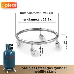KUWUBIANJING | Movable Liquefied Gas Bottle Tray Stainless Steel