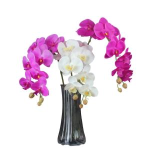 PU Texture Single Stem Orchid Artificial Flower Home Decor