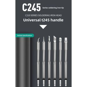 C245 soldering iron head universal high-power soldering station T245 handle pointed flat head integrated soldering tip heating