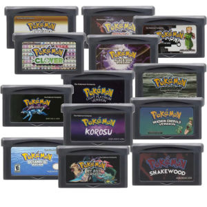 Bandai | GBA Pokemon Game Cartridge 32-Bit Video Game Console Card AshGray Liquid Crystal Light Platinum Moemon Emerald English Language