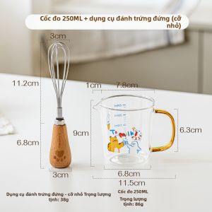 SHUEHO | Cốc Đánh Trứng Đo Lượng Chống Nóng Bằng Kính An Toàn Thực Phẩm