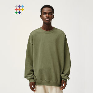 INFLATION brand 2024 autumn new men 460g heavy terry high street loose round neck solid color soft and comfortable popular sweater