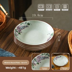 TINY HOME | Chinese Ceramic Retro Deep Round Dinner Plate