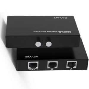 2 Port Network Switch Manual Rj45 RJ-45 Ethernet Sharing Device Swicher Steel Shell 100MHz 1 In 2 Out Or 2 In 1 Out MT-RJ45-2