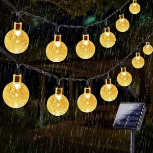 5/7/12m Solar Outdoor String Lights Solar LED Crystal Globe Fairy Light for Wedding Christmas Garden Decoration Outdoor Lights