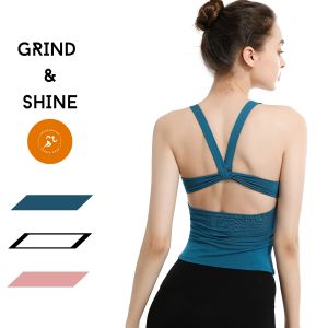 Premium yoga top/gym sleeveless shirt and exercise top vest for women by Grind and Shine