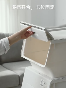 Hisoa Flip Top Storage Box Stackable Plastic White Storage Box with Wheels Organizer Storage Box