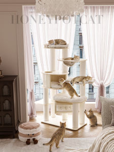 Honeypot Cat | Large Cat Multi-level Climbing Frame and Nest Wooden