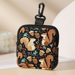 Large capacity coin wallets with squirrel patterns digital printed coin wallets and storage bags are ideal choices for gifts