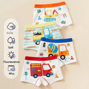 Childrens Underwear Boy Panties Underpants  Engineering Vehicle Cars Fire Engine Comfortable Shorts Briefs Boxers For Kids