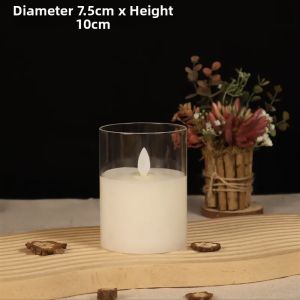 Huanhao LED Electronic Candle Light Plated Glass Smokeless for Wedding Proposal Romantic Restaurant Decoration Atmosphere