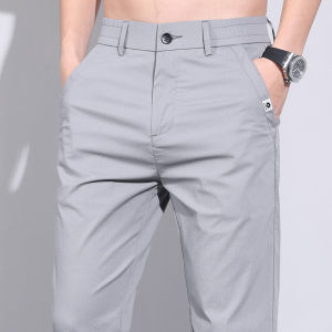 Mens Casual Long Pants Quick Dry Ice Silk Lightweight Sport Trousers Cotton Elastic Summer New Style Fashionable Brand