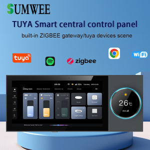 TUYA smart home control touch screen panel wall amplifier built in ZIGBEE gateway WIFI android system Relay switch Device Scene
