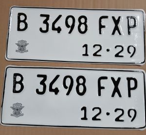 PLAT NOMOR MOTOR STANDAR COSTUM SUDAH ADA LOGO