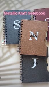 FREE NAME Spiral Kraft Notebook Set Metallic Colors w/ FREE PEN Notebook Journal {Company Giveaway}