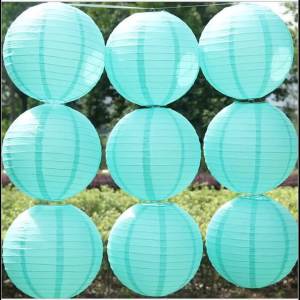 New 4-6-8-10-12-14-16Inch Blue Chinese Paper Lanterns for Wedding Event Party Decoration Holiday Supplies Paper Ball