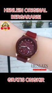 HENLEIN Jam Tangan Wanita Original Bergaransi Gaya Kasual Analog Tali Silikon HW-6001 Brown