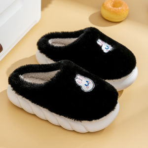 รองเท้าแตะผ้าฝ้ายสำหรับเด็กรองเท้าผ้าฝ้ายหุ้มส้นพื้นลายการ์ตูนสำหรับเด็กและลูกน้อยเด็กผู้หญิงรองเท้าให้ความอบอุ่นกันลื่นใส่ในบ้านสำหรับฤดูหนาว