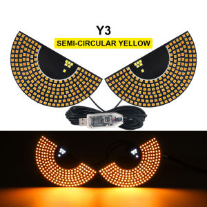 New Dynamic Devils Eye Car Sticker LED Display Truck Front & Rear Windshield Glass Light Warning Light Decorative Light USB 5V