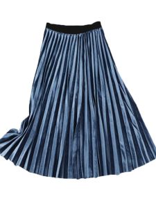 กระโปรงทรงเอเอวสูงผ้าฝ้ายผสมสไตล์เกาหลีสำหรับผู้หญิงไซส์ใหญ่ ทรงเข้ารูป เอวยางยืด กระโปรงยาวปานกลาง