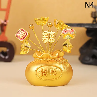 【ZYAA-1】New Year Money Tree God Feng Shui Fa Cai Lucky Fortune Miniature Spring Festival Home Decorating Desktop Car Ornaments
