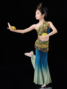 New Childrens Dance Performance Costume Tailored Skirt Female Child Ethnic Dance Performance Outfit High Quality National Costume