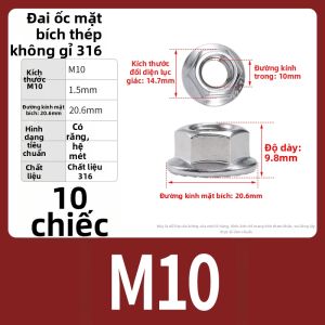 POWER&STRONG | Đai Ốc Lục Giác Chống Trượt Ngược
